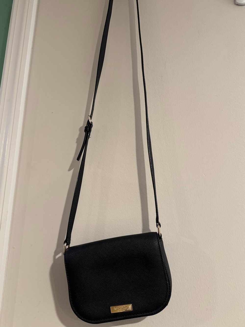 Kate Spade Black Mini Crossbody Saddle Bag with Gold Accent - Picture 7 of 7